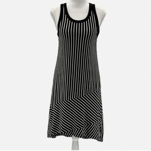 Cabi ATC Wink Black & White Striped black And White Striped Sleeveless Dress